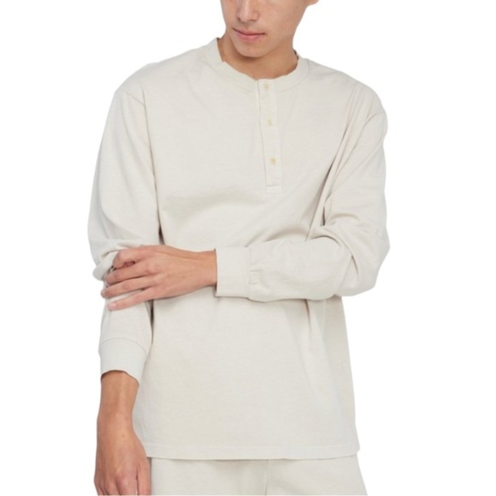 NEW Lacausa Anthropologie Lolo Henley WhiteWash Size XXL